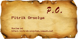 Pitrik Orsolya névjegykártya