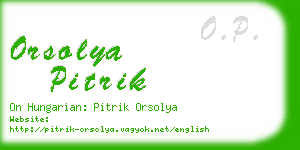 orsolya pitrik business card